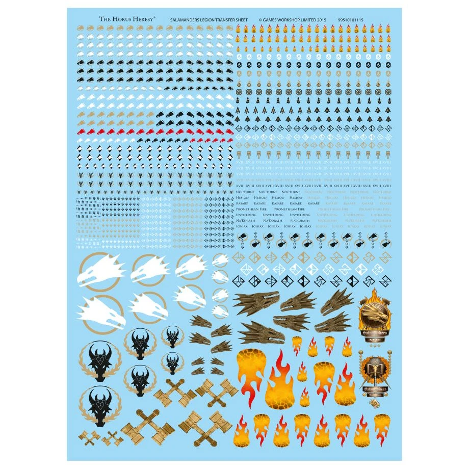 Salamanders Legion Transfer Sheet 1 Salamanders Legion Transfer Sheet